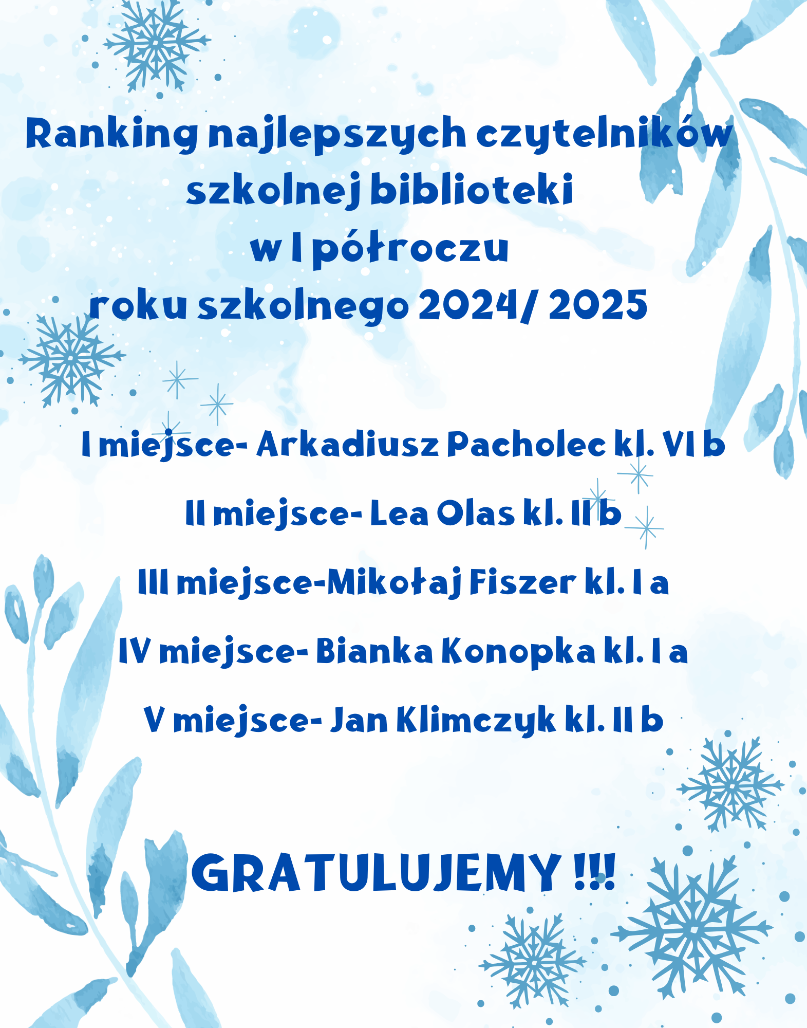 plakat z rakingiem czytelników