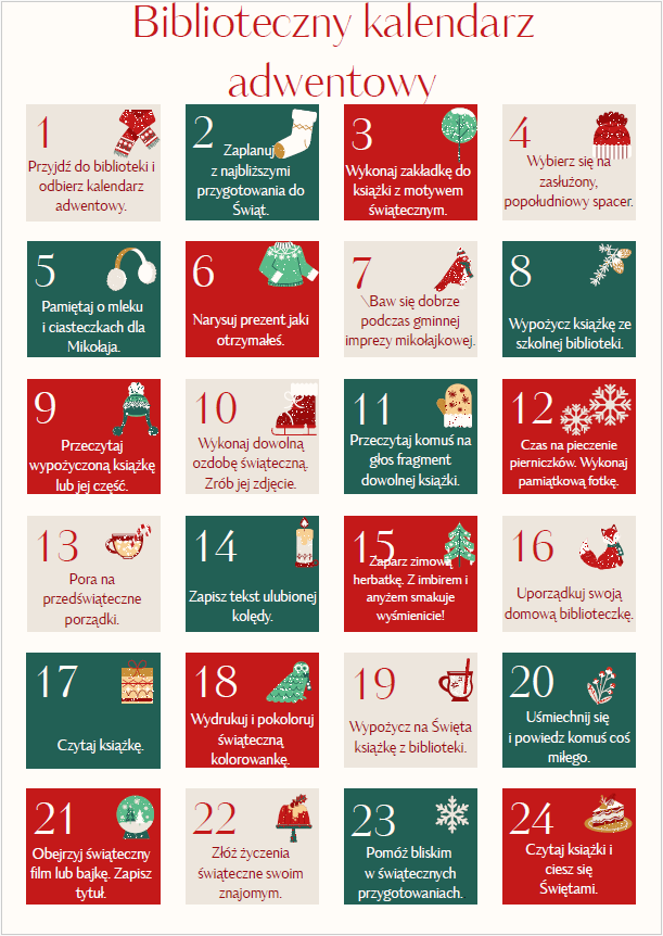 biblioteczny kalendarz adwentowy