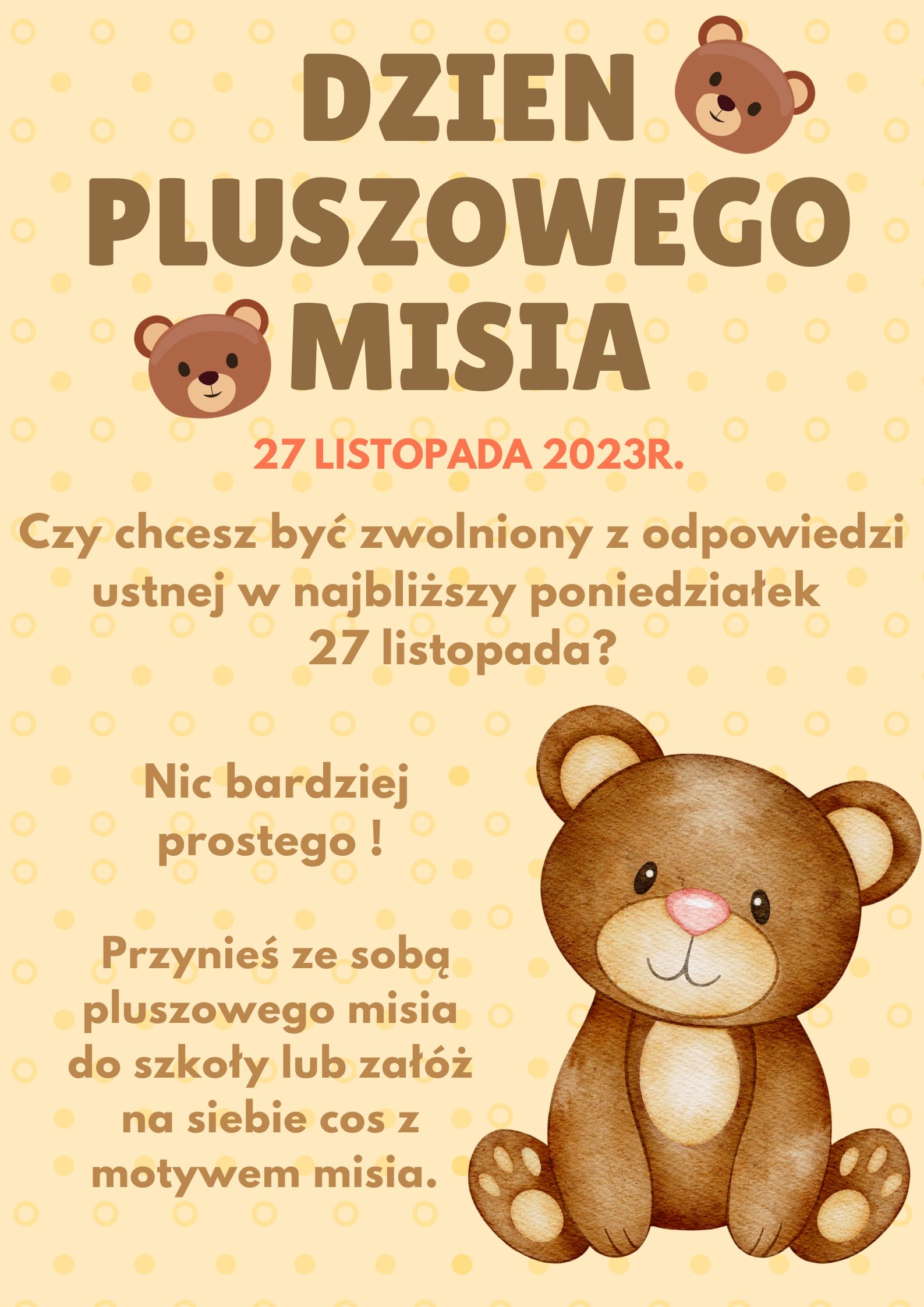 Plakat na Dzień Pluszowego Misia
