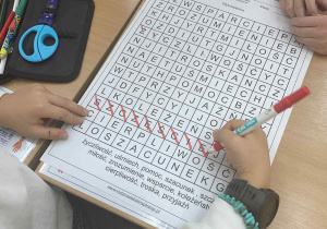 karta pracy - wykreślanka życzliwych zachowań