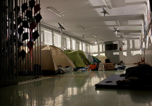 Miasteczko Św. Mikołaja nocą