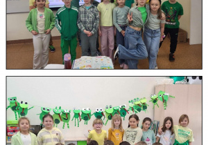 uczniowie klas 2 na zielono