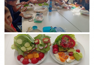 klasa 5 b przygotowuje zdrowe wiosenne kanapki