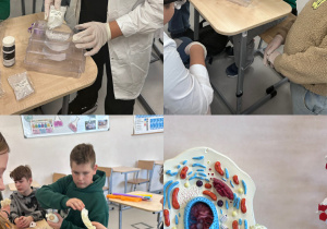 Uczniowie klasy 6 wykonują doświadczenia z wodą