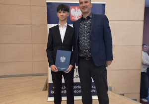 Janek ze swoim dumnym tatą