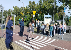 uczymy się bezpiecznie przechodzić przez pasy