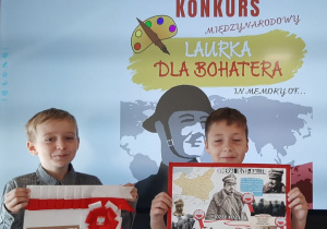 Prace uczniów i uczniowie SP Łękińsko w Międzynarodowym Konkursie Plastycznym LAURKA DLA BOHATERA - In memory of…